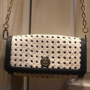 Tory Burch Robinson Basketweave Shoulder Bag/Clutc